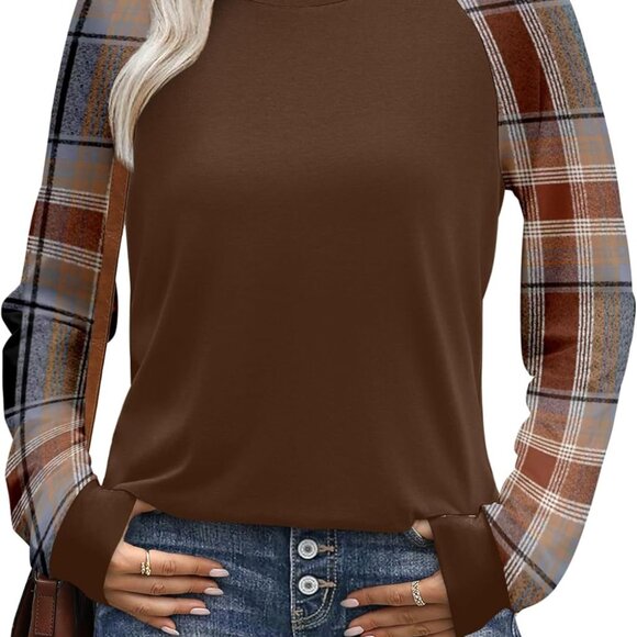 Cozy Raglan Long Sleeve Shirt for Women - Fashionable Fall Basic Tee, XX-Large - Picture 2 of 5
